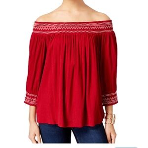 Elegant Red Off-Shoulder Women's Top size s